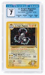 2000 POKÉMON GYM HEROES SET LT. SURGE'S MAGNETON 8/132 HOLO UNLIMITED CGC 7 NM.