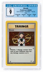 2000 POKÉMON GYM HEROES SET BROCK TRAINER 15/132 HOLO UNLIMITED CGC 9 MINT.