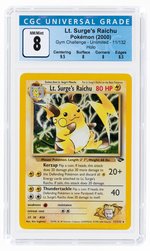 2000 POKÉMON GYM CHALLENGE SET LT. SURGE'S RAICHU 11/132 HOLO UNLIMITED CGC 8 NM/MINT.