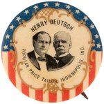BRYAN & STEVENSON "HENRY DEUTSCH" INDIANA TAILOR ADVERTISING 1900 JUGATE BUTTON.