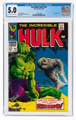 INCREDIBLE HULK #104 JUNE 1968 CGC 5.0 VG/FINE.