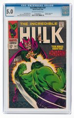 INCREDIBLE HULK #107 SEPTEMBER 1968 CGC 5.0 VG/FINE.