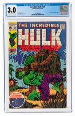 INCREDIBLE HULK #121 NOVEMBER 1969 CGC 3.0 GOOD/VG.