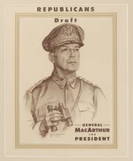 "REPUBLICANS DRAFT GENERAL MacARTHUR FOR PRESIDENT" PORTRAIT POSTER.