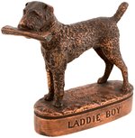 "LADDIE BOY" FIGURE OF WARREN HARDING'S FAMOUS DOG WITH NEWSPAPER IN MOUTH.