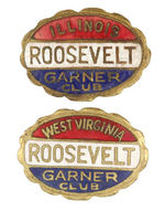 FDR/GARNER CLUB ENAMEL PIN PAIR.