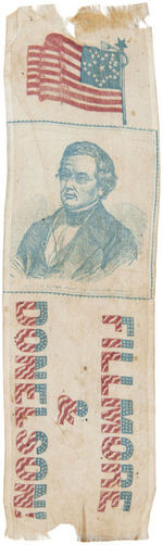 “FILLMORE & DONELSON!” 1856 PORTRAIT RIBBON.