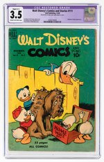 WALT DISNEY'S COMICS AND STORIES #111 DECEMBER 1949 CGC RESTORED 3.5 SLIGHT (C-1) VG-.