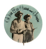 "WILD BILL HICKOK AND JINGLES" RARE PHOTO BUTTON.