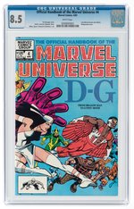 OFFICIAL HANDBOOK OF THE MARVEL UNIVERSE #4 APRIL 1983 CGC 8.5 VF+.