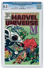 OFFICIAL HANDBOOK OF THE MARVEL UNIVERSE #7 JULY 1983 CGC 8.5 VF+.