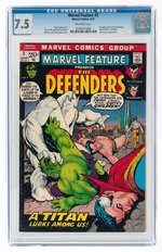 MARVEL FEATURE #3 JUNE 1972 CGC 7.5 VF- (DEFENDERS).