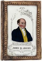 "JOHN Q. ADAMS" REVERSE PAINTED GLASS PATCH BOX.