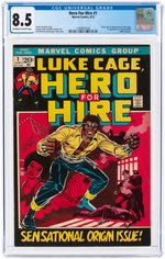 HERO FOR HIRE #1 JUNE 1972 CGC 8.5 VF+ (FIRST LUKE CAGE & DIAMONDBACK).