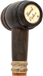 HARRISON "TIPPECANOE" 1840 "HARD CIDER" BARREL CAMPAIGN CANE TOPPER.