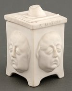 BEN BUTLER CERAMIC EMBOSSED PORTRAIT MATCH SAFE.