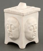 BEN BUTLER CERAMIC EMBOSSED PORTRAIT MATCH SAFE.