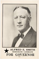 "ALFRED E. SMITH DEMOCRATIC CANDIDATE FOR GOVERNOR" NEW YORK POSTER.