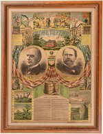 McKINLEY & HOBART "OUR HOME DEFENDERS" GORGEOUS 1896 CAMPAIGN POSTER.