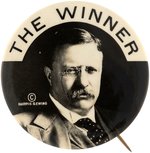ROOSEVELT "THE WINNER" BOLD AND RARE 1912 REAL PHOTO BUTTON.