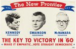 KENNEDY "THE NEW FRONTIER" RARE COATTAIL TRIGATE POSTER.