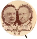 HARDING & COOLIDGE RARE 1920 JUGATE BUTTON HAKE #2009.