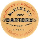 McKINLEY & ROOSEVELT "1900 BATTERY" SCARCE BUTTON UNLISTED IN HAKE.