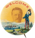 ROOSEVELT UNCLE SAM "WELCOME" SUNRISE BUTTON HAKE #74.
