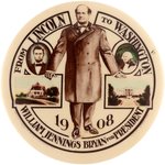 BRYAN "FROM LINCOLN TO WASHINGTON" STANDING PORTRAIT BUTTON HAKE #3211.