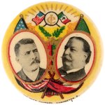 TAFT & MEXICO'S PRESIDENT DIAZ HISTORIC 1909 MEETING BUTTON.