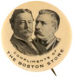 TAFT & MEXICO'S PRESIDENT DIAZ "THE BOSTON STORE" 1909 MEETING BUTTON.