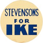 EISENHOWER "STEVENSONS FOR IKE" LARGE CARDBOARD BADGE.