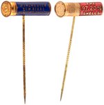 WINCHESTER PAIR OF ENAMEL & BRASS SHOTGUN SHELL STICKPINS FROM EARLY 1900s.