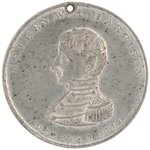 HARRISON "THE HERO OF TIPPECANOE" HIGH RELIEF 1840 CAMPAIGN MEDAL.