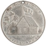 HARRISON "THE HERO OF TIPPECANOE" HIGH RELIEF 1840 CAMPAIGN MEDAL.
