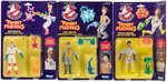 THE REAL GHOSTBUSTERS WITH FRIGHT FEATURES SET OF FIVE CARDED FIGURES.