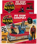 M.A.S.K. PIT STOP CATAPULT FACTORY-SEALED VEHICLE AND ACTION FIGURE.