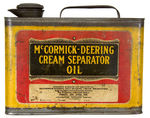 “McCORMICK-DEERING CREAM SEPARATOR OIL” CAN.