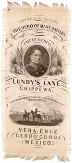 WINFIELD SCOTT "LUNDY'S LANE" 1852 WHIG CAMPAIGN RIBBON.