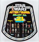 STAR WARS "COLLECT ALL 21" ACTION FIGURES 1979 BELL HANGER ADVERTISING STORE DISPLAY SIGN AFA 80+ NM.