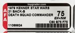 STAR WARS - DEATH SQUAD COMMANDER 21 BACK-B AFA 75 EX+/NM.