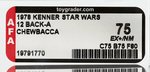 STAR WARS - CHEWBACCA 12 BACK-A AFA 75 EX+/NM.