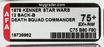 STAR WARS - DEATH SQUAD COMMANDER 12 BACK-B AFA 75+ EX+/NM.