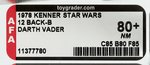 STAR WARS - DARTH VADER 12 BACK-B AFA 80+ NM.