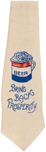 ANTI-PROHIBITION "BRING BACK PROSPERITY" NECKTIE WITH FOAMING "BEER" MUG.