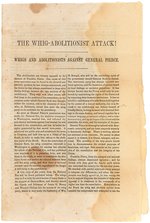 PIERCE, ANTI-SCOTT "THE WHIG ABOLITIOIST ATTACK!" BOOKLET.