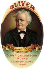 POCKET MIRROR SHOWS "JAMES OLIVER INVENTOR OF THE CHILLED PLOW" C. 1910.