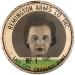 REMINGTON ARMS CO. WORLD WAR II ERA FEMALE WORKERS PAIR OF I.D. BADGES FROM MISSOURI PLANT C. 1942.