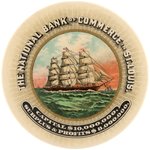 POCKET MIRROR W/CHOICE COLOR CLIPPER SHIP ISSUED BY ST. LOUIS COMMERCIAL BANK C. 1910.