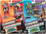 TRANSFORMERS ACTION MASTERS LOT OF TWO BOXED VEHICLES AND FIVE CARDED FIGURES.